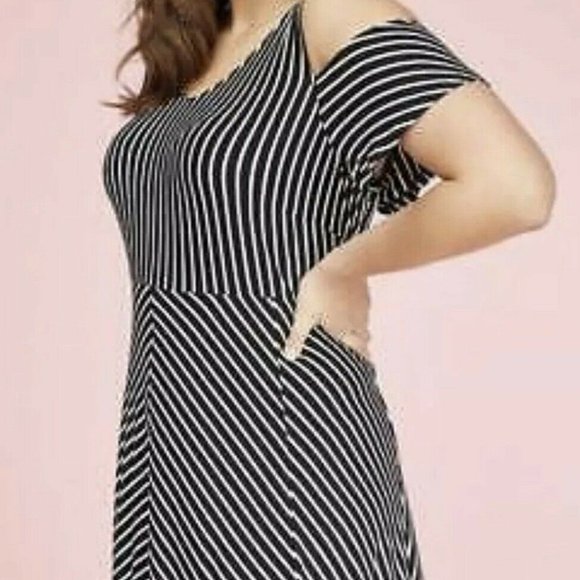 lane bryant black and white dress